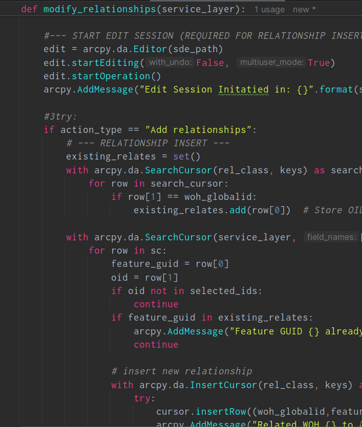 Batch Modify Relates Tool code